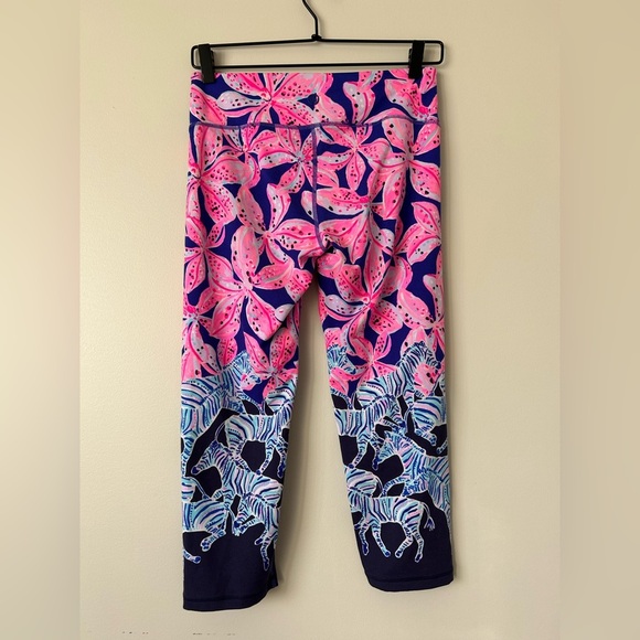LILLY PULITZER Luxletic Jolena Weekender Leggings Royal Purple Wild Child - Picture 3 of 7